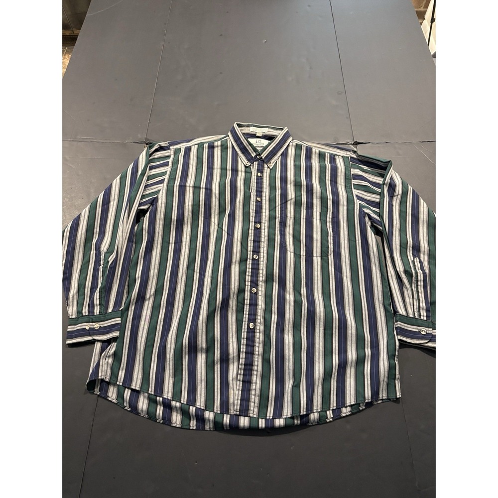 417 by Van Heusen Vintage Long Sleeve Striped Button Down Shirt XL
